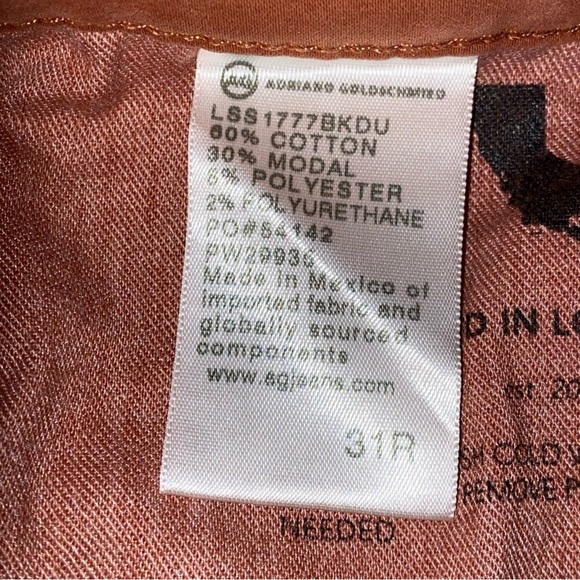 AG Adriano Goldschmied Pants Womens Sz 31 FARRAH Ankle Cocoa Cinnamon Silky Soft - Picture 8 of 10